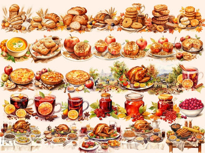 Autumn Food Watercolor Clipart autumn cuisine png - Wonders Artist