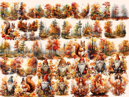 Autumn Forests Watercolor Clipart autumn clipart - Wonders Artist