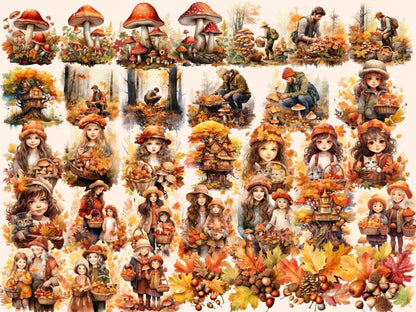 Autumn Forests Watercolor Clipart autumn clipart - Wonders Artist