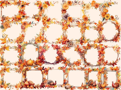 Autumn Frames Watercolor Clipart autumn border png - Wonders Artist