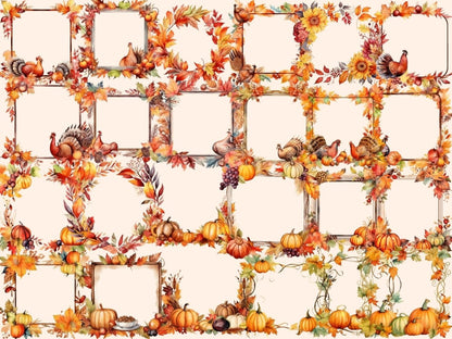 Autumn Frames Watercolor Clipart autumn border png - Wonders Artist