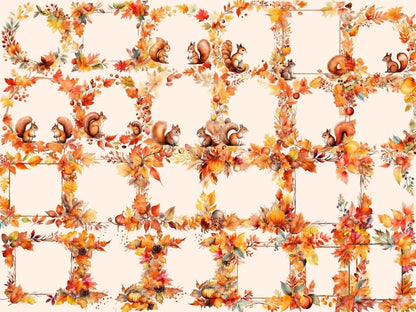 Autumn Frames Watercolor Clipart autumn border png - Wonders Artist