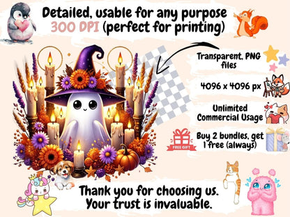 Autumn Ghosts Clipart Autumn Ghost PNG - Wonders Artist