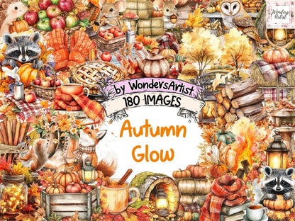 Autumn Glow Watercolor Clipart Autumn Aesthetic PNG - Wonders Artist