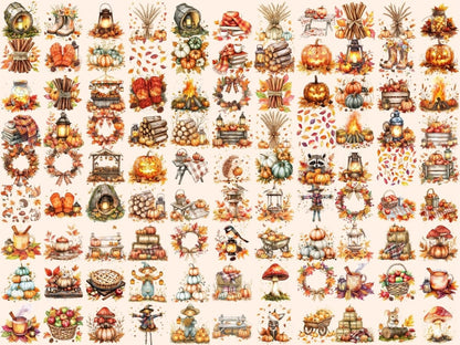 Autumn Glow Watercolor Clipart Autumn Aesthetic PNG - Wonders Artist