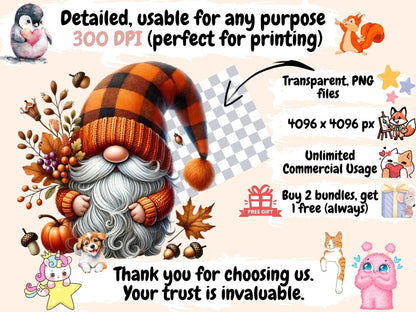 Autumn Gnomes (P2) Clipart autumn artwork - Wonders Artist