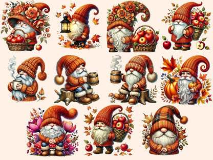 Autumn Gnomes (P2) Clipart autumn artwork - Wonders Artist