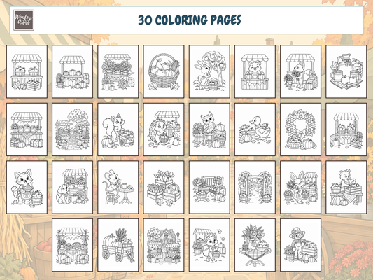 Autumn Harvest Market Coloring Book