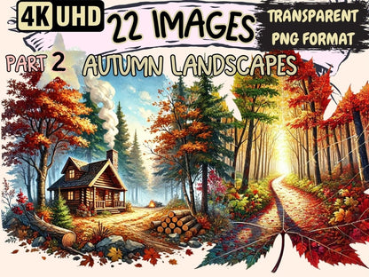 Autumn Landscapes (P2) Clipart autumn artwork - Wonders Artist