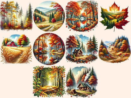 Autumn Landscapes (P2) Clipart autumn artwork - Wonders Artist