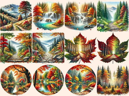 Autumn Landscapes (P2) Clipart autumn artwork - Wonders Artist