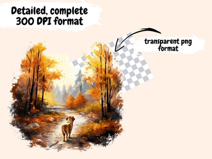 Autumn Landscapes Watercolor Clipart autumn clipart - Wonders Artist