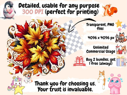 Autumn Leaves Clipart autumn design - Wonders Artist