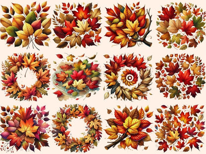 Autumn Leaves (P2) Clipart Autumn Leaf PNG - Wonders Artist