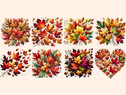 Autumn Leaves (P2) Clipart Autumn Leaf PNG - Wonders Artist