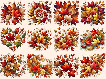 Autumn Leaves (P2) Clipart Autumn Leaf PNG - Wonders Artist