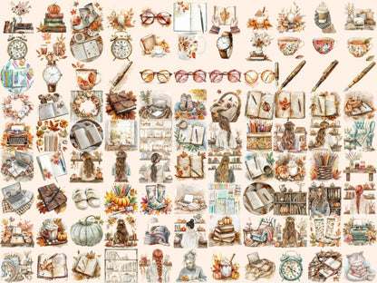 Autumn Planners Watercolor Clipart Autumn Clipart - Wonders Artist