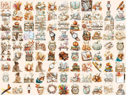 Autumn Planners Watercolor Clipart Autumn Clipart - Wonders Artist