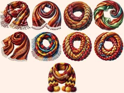 Autumn Scarves Clipart Autumn Fashion Art - Wonders Artist