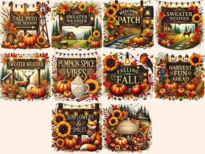 Autumn Signs Clipart Autumn Greetings PNG - Wonders Artist
