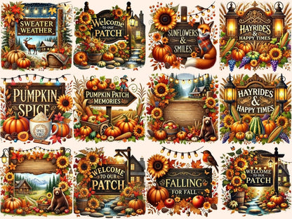Autumn Signs Clipart Autumn Greetings PNG - Wonders Artist