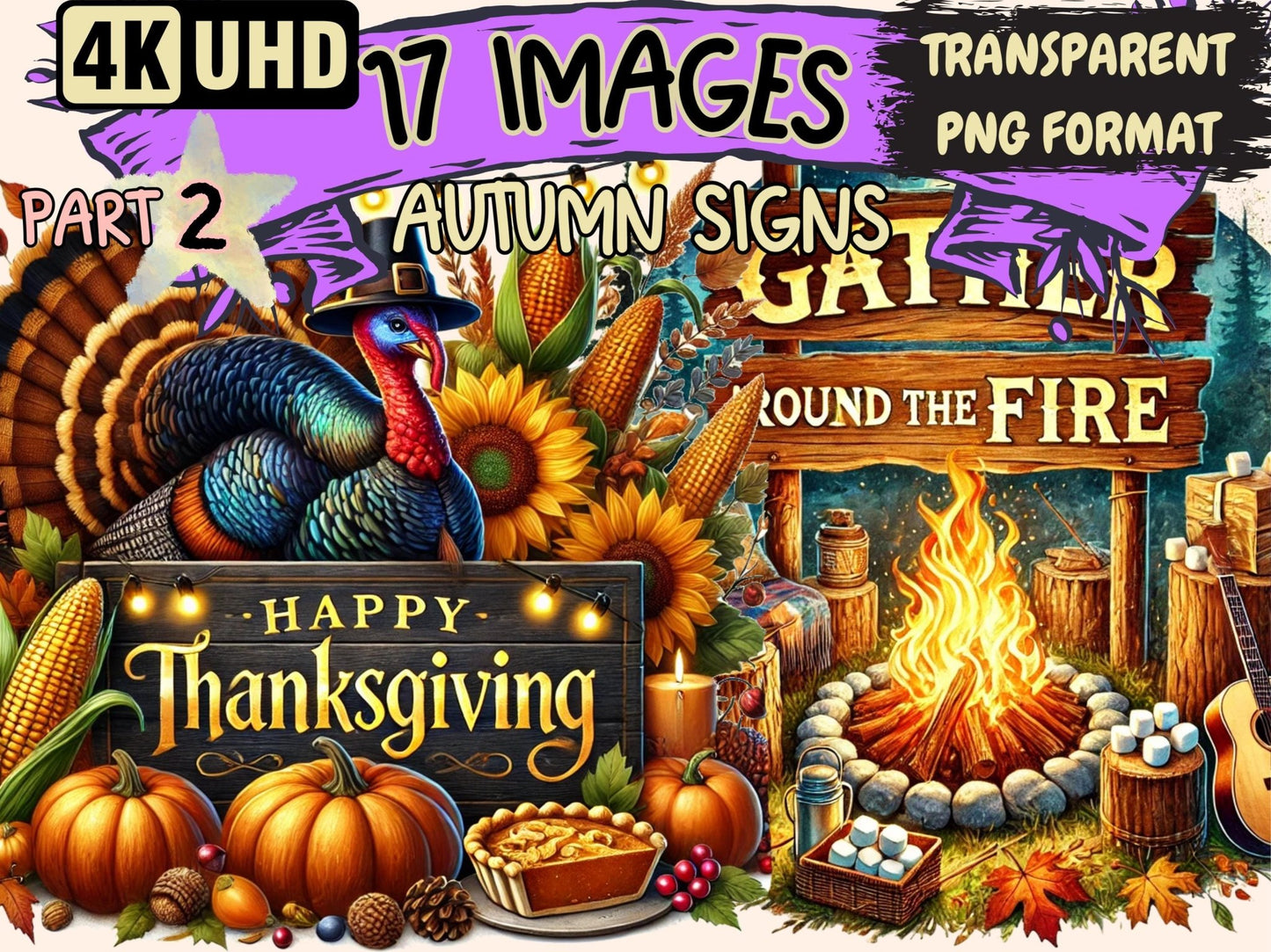 Autumn Signs (P2) Clipart - High - Quality Instant Digital Download for Creative Projects