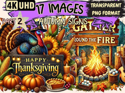 Autumn Signs (P2) Clipart Autumn Greetings PNG - Wonders Artist