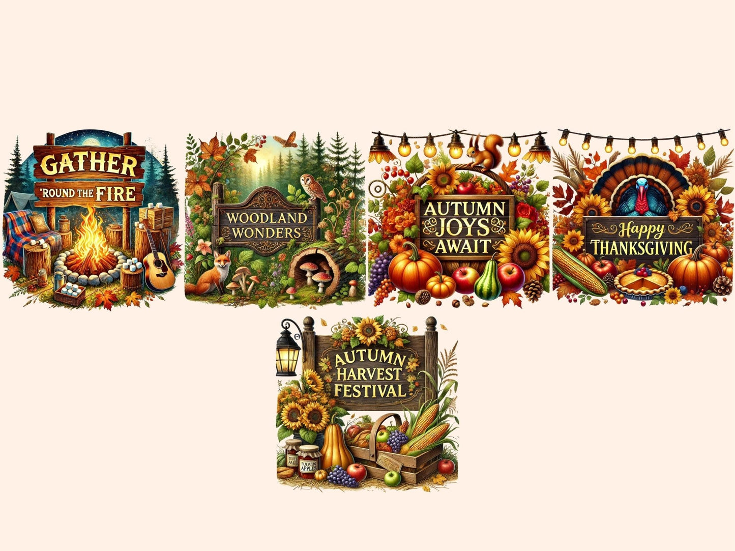 Autumn Signs (P2) Clipart - High - Quality Instant Digital Download for Creative Projects