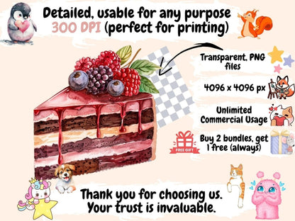 Autumn Sweets Watercolor Clipart Autumn Baking - Wonders Artist