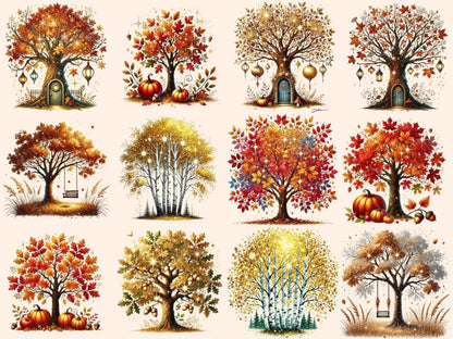 Autumn Trees Clipart autumn design - Wonders Artist