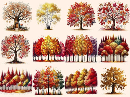 Autumn Trees Clipart autumn design - Wonders Artist