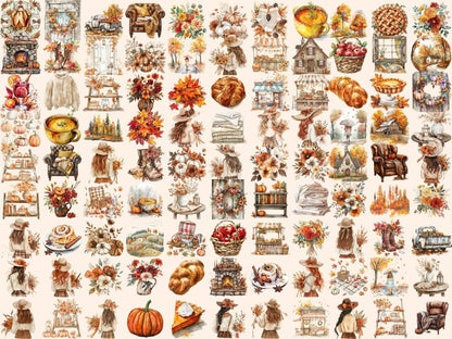 Autumn Whispers Watercolor Clipart Autumn Art - Wonders Artist