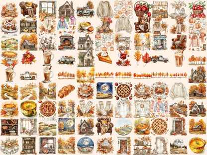 Autumn Whispers Watercolor Clipart Autumn Art - Wonders Artist