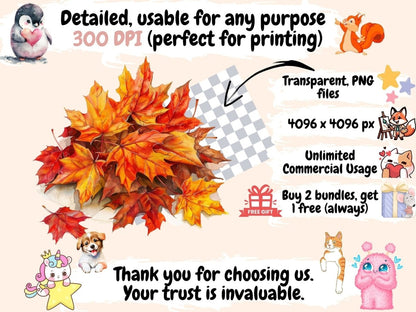 Autumn Whispers Watercolor Clipart Autumn Art - Wonders Artist