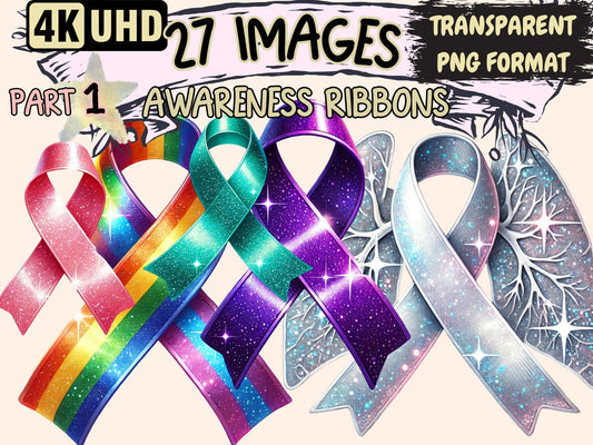 Awareness Ribbons Clipart - High - Quality Instant Digital Download for Creative Projects