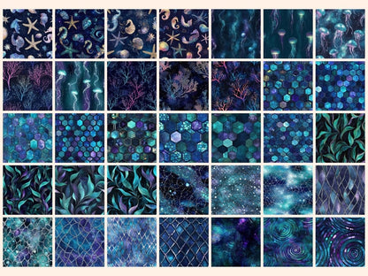 Azure Glimmer #2 Seamless Digital Paper Azure Glimmer - Wonders Artist