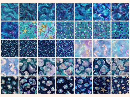 Azure Glimmer #2 Seamless Digital Paper Azure Glimmer - Wonders Artist