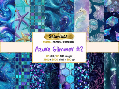 Azure Glimmer #2 Seamless Digital Paper Azure Glimmer - Wonders Artist