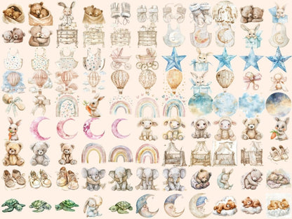 Baby Animals Watercolor Clipart Adorable Animals - Wonders Artist