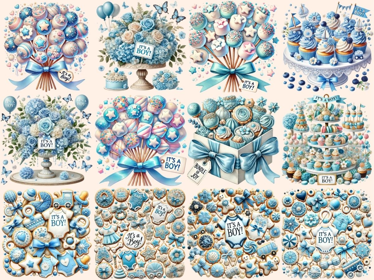Baby Boy Desserts (P1) Clipart Baby Boy Cupcakes - Wonders Artist