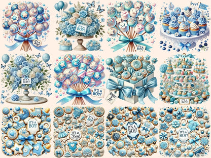 Baby Boy Desserts (P1) Clipart Baby Boy Cupcakes - Wonders Artist