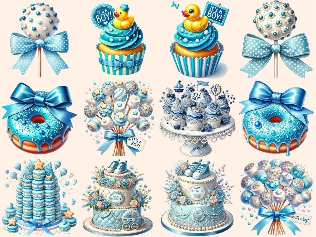 Baby Boy Desserts (P1) Clipart Baby Boy Cupcakes - Wonders Artist