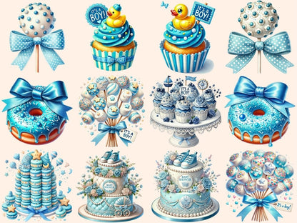 Baby Boy Desserts (P1) Clipart Baby Boy Cupcakes - Wonders Artist