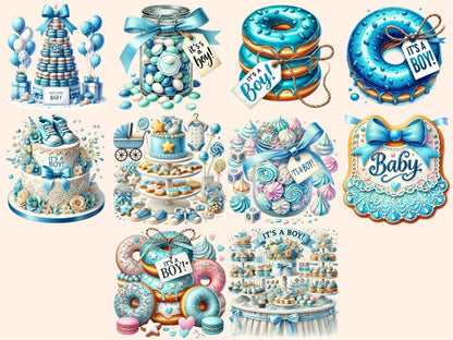 Baby Boy Desserts (P2) Clipart Baby Boy Cupcakes - Wonders Artist