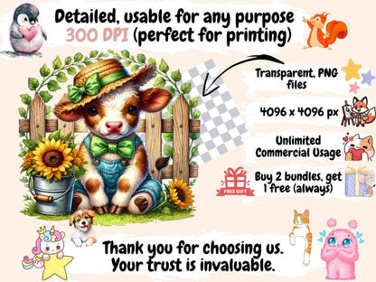 Baby Cows Clipart Adorable Cows Art - Wonders Artist