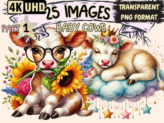 Baby Cows Clipart Adorable Cows Art - Wonders Artist