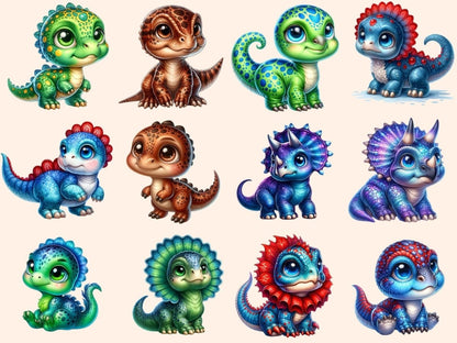 Baby Dinosaurs (P2) Clipart Baby clip art - Wonders Artist