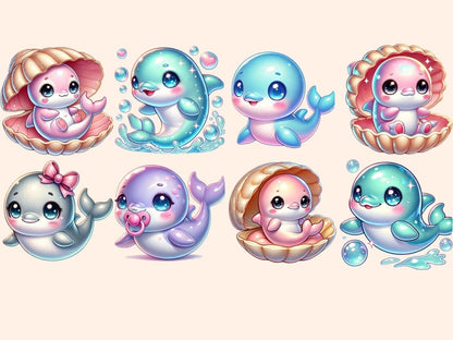 Baby Dolphins Clipart Aquatic Animal PNG - Wonders Artist