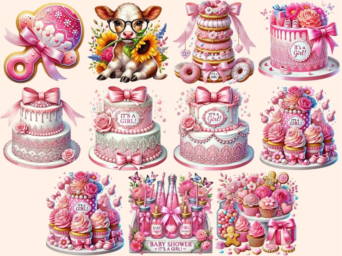 Baby Girl Desserts Clipart Adorable Treats Art - Wonders Artist