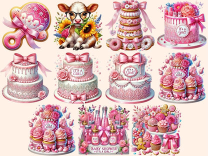 Baby Girl Desserts Clipart Adorable Treats Art - Wonders Artist